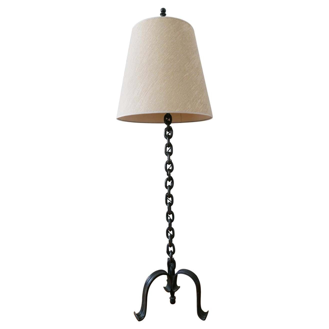 Mid Century Modern Franz West Style Wrought Iron Chain Floor Lamp 1960s, Germany