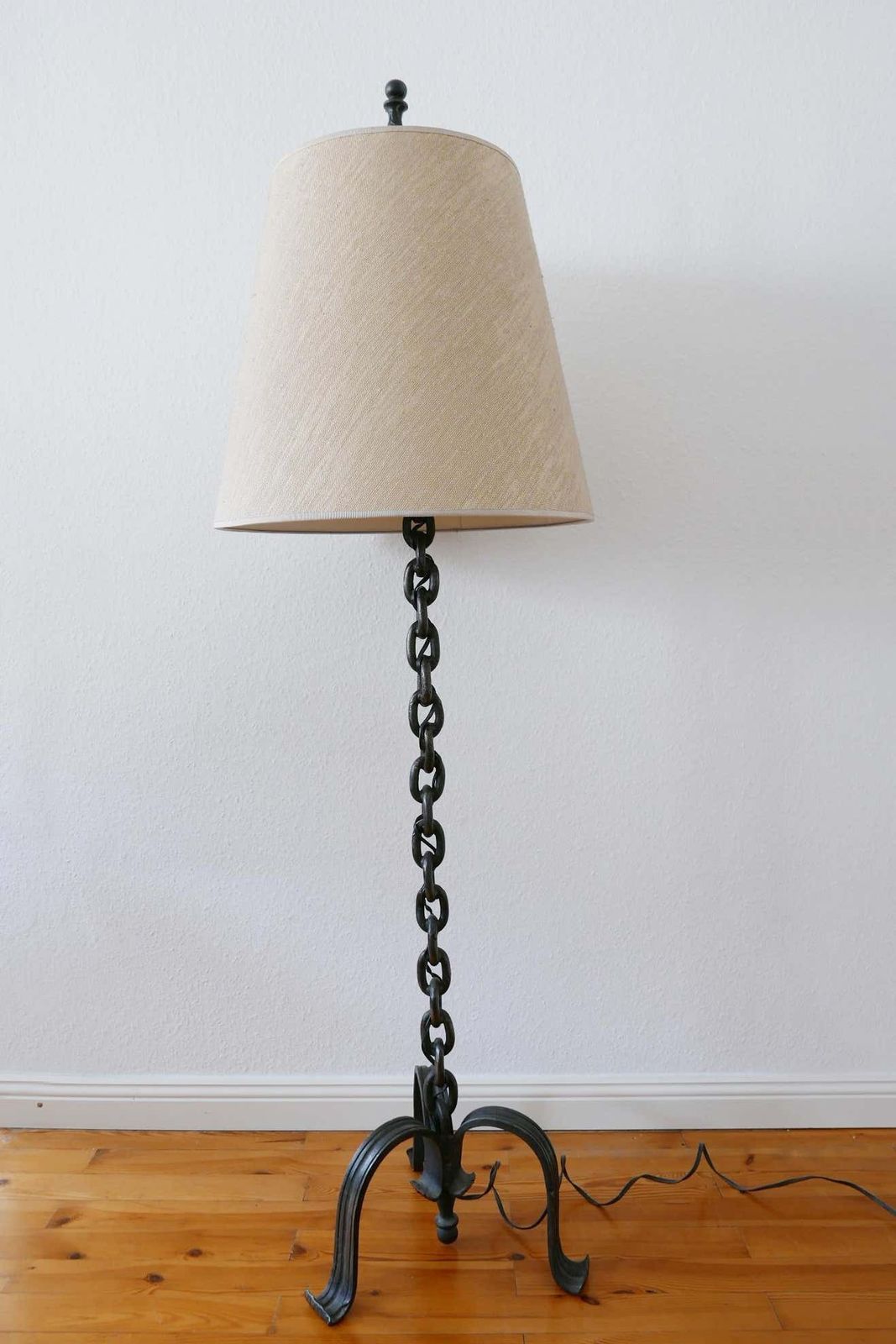 Mid Century Modern Franz West Style Wrought Iron Chain Floor Lamp 1960s, Germany photo for sale