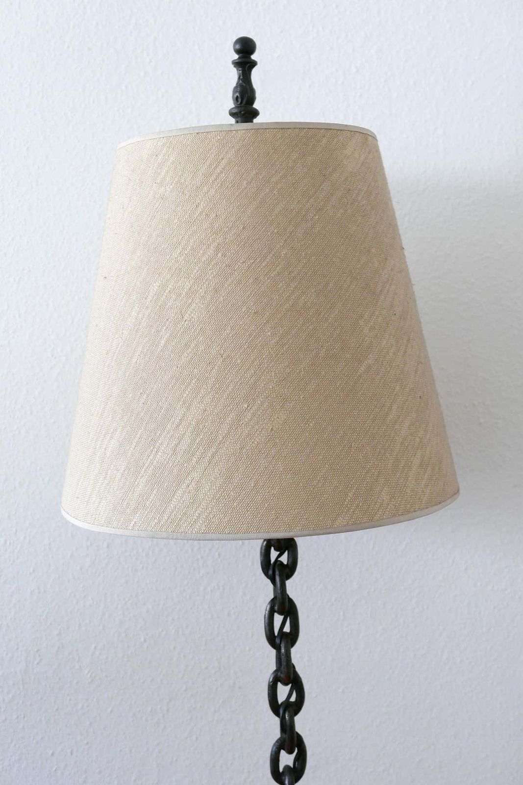 photo furniture Mid Century Modern Franz West Style Wrought Iron Chain Floor Lamp 1960s, Germany