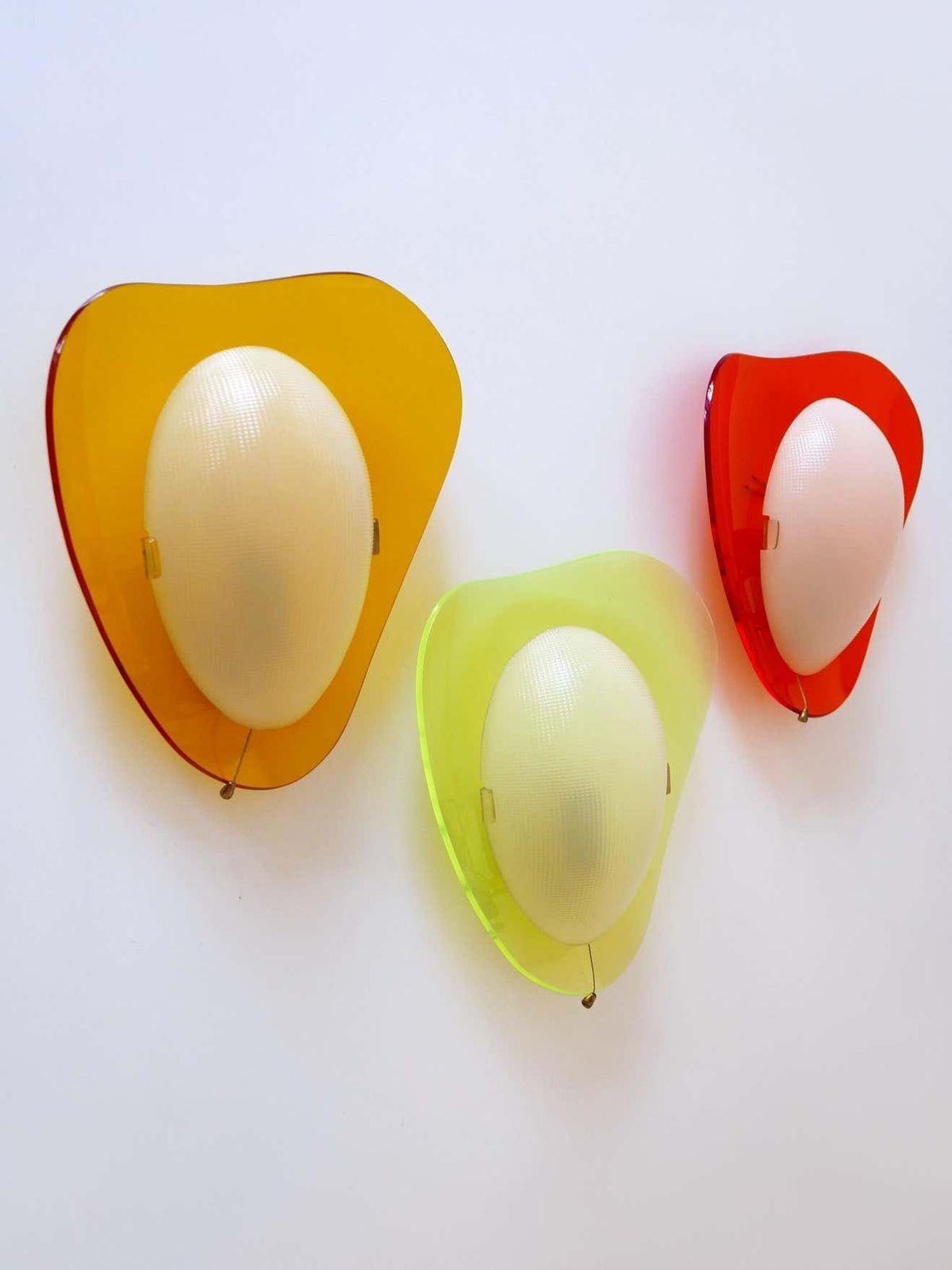 Set Of Three Rare Mid Century Modern Lucite Sconces ''Candies'' 1960s Germany photo furniture