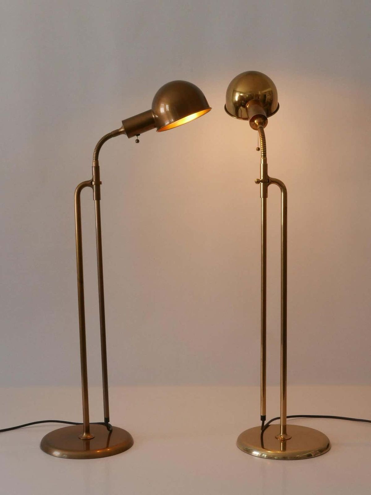 Set Of Two Mid Century Modern Reading Floor Lamps ''Bola'' By Florian Schulz 1970s photo 7714.0