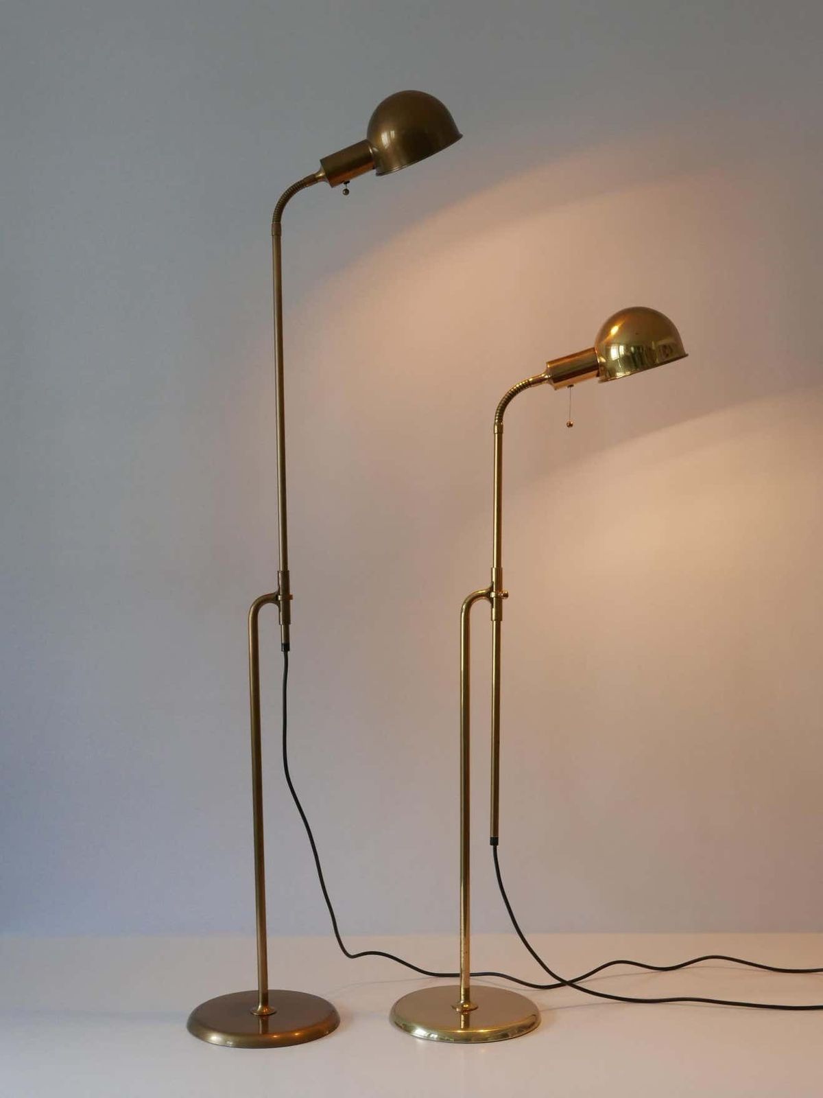 photo for sale Set Of Two Mid Century Modern Reading Floor Lamps ''Bola'' By Florian Schulz 1970s