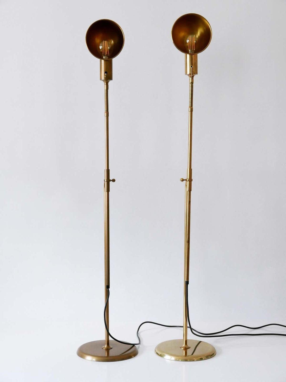photo vintage Set Of Two Mid Century Modern Reading Floor Lamps ''Bola'' By Florian Schulz 1970s