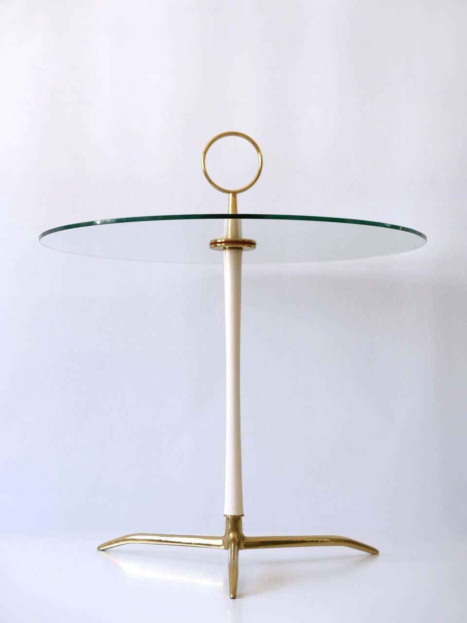 Elegant Mid Century Modern Side Table By Vereinigte Werkstätten Germany 1950s photo vinterior