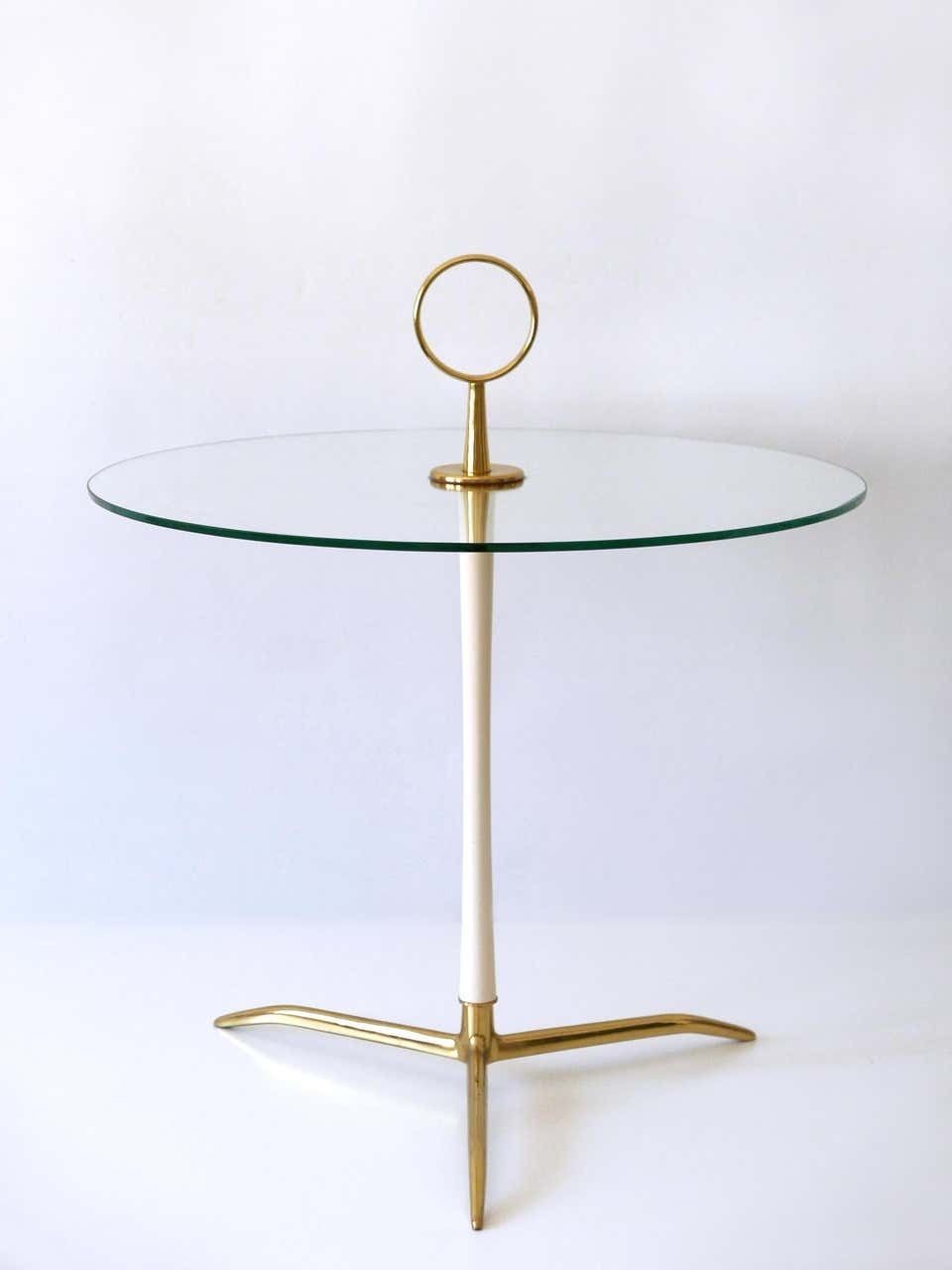 photo for sale Elegant Mid Century Modern Side Table By Vereinigte Werkstätten Germany 1950s