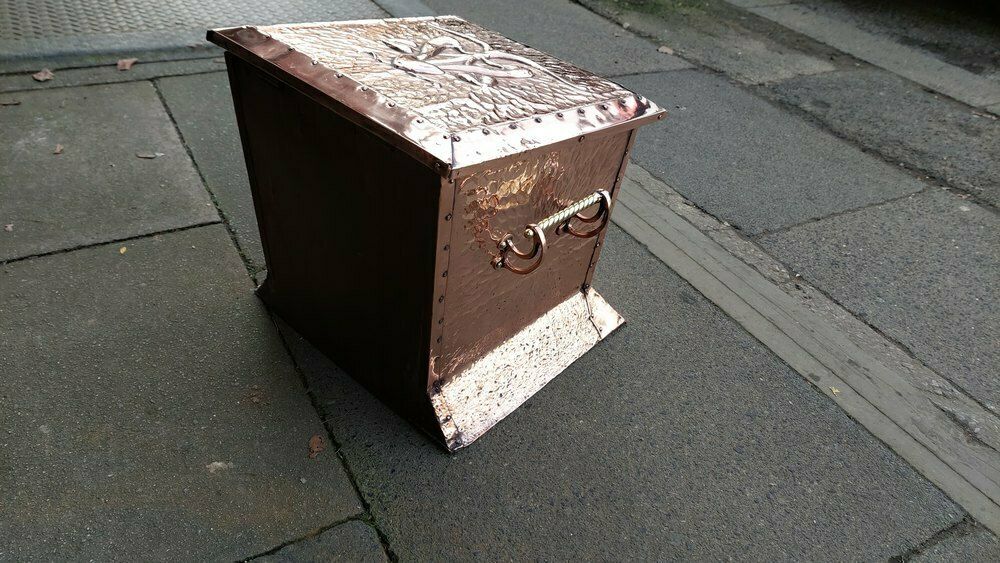 Arts & Crafts Copper Coal And Log Box photo Home Fixtures