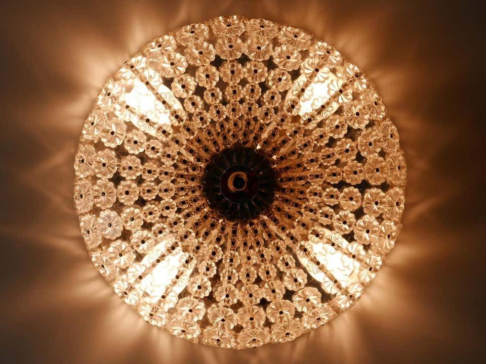 Lovely Mid Century Modern Glass Flower Flush Mount Or Sconce By H. Richter 1950s photo furniture