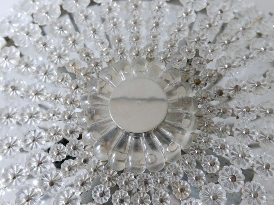 photo vintage Lovely Mid Century Modern Glass Flower Flush Mount Or Sconce By H. Richter 1950s