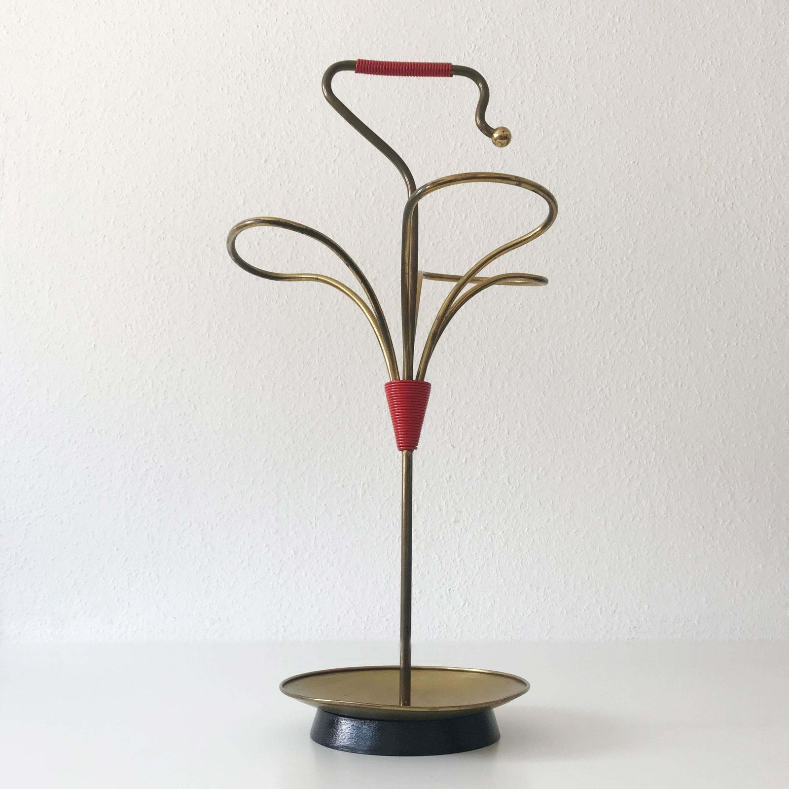 Lovely Mid Century Modern Brass Umbrella Stand 1950s Austria photo vintage