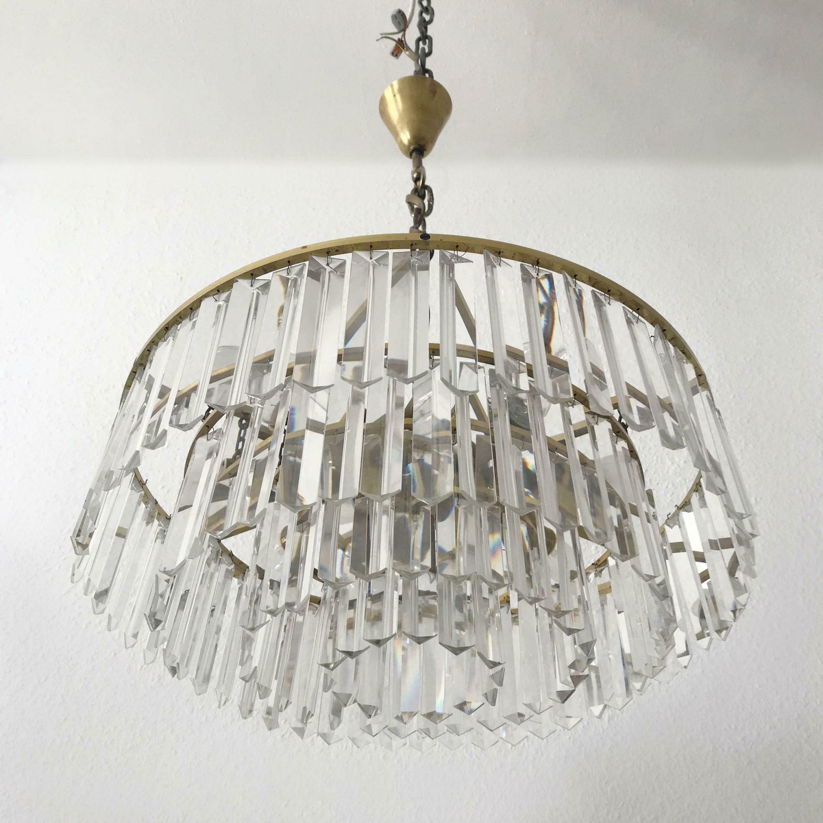 photo vintage Crystal Glass Chandelier Or Pendant Lamp By Bakalowits And Söhne Vienna 1950s