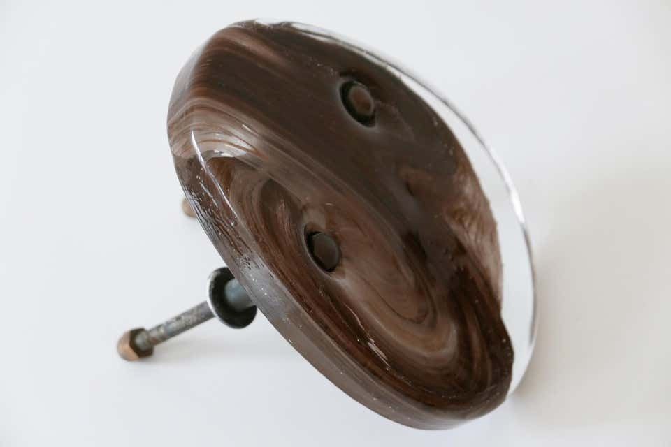 Exceptional Mid Century Modern Push & Pull Marbled Glass Door Handle Italy 1960s photo vintage