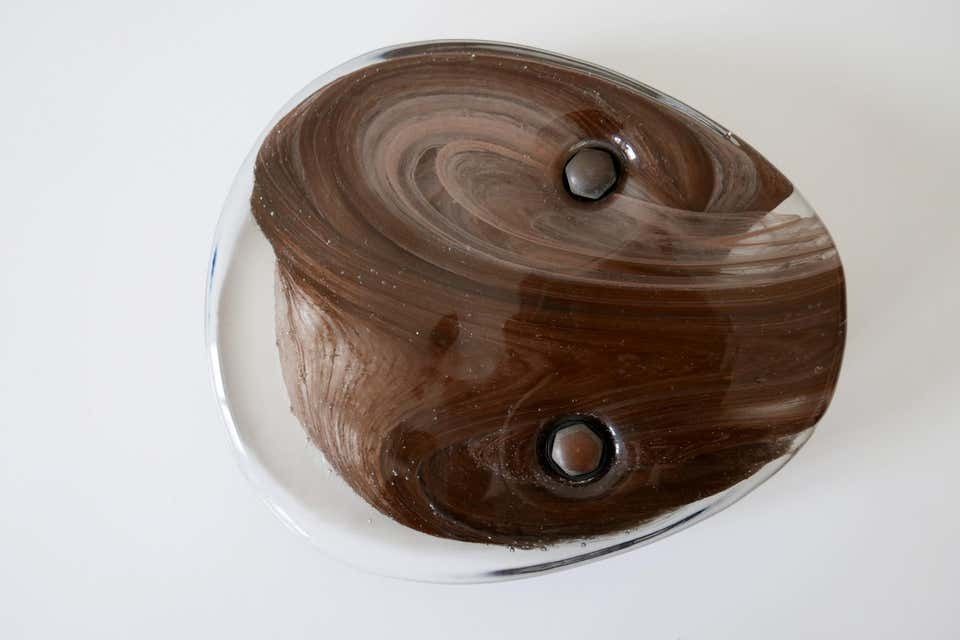 photo for sale Exceptional Mid Century Modern Push & Pull Marbled Glass Door Handle Italy 1960s