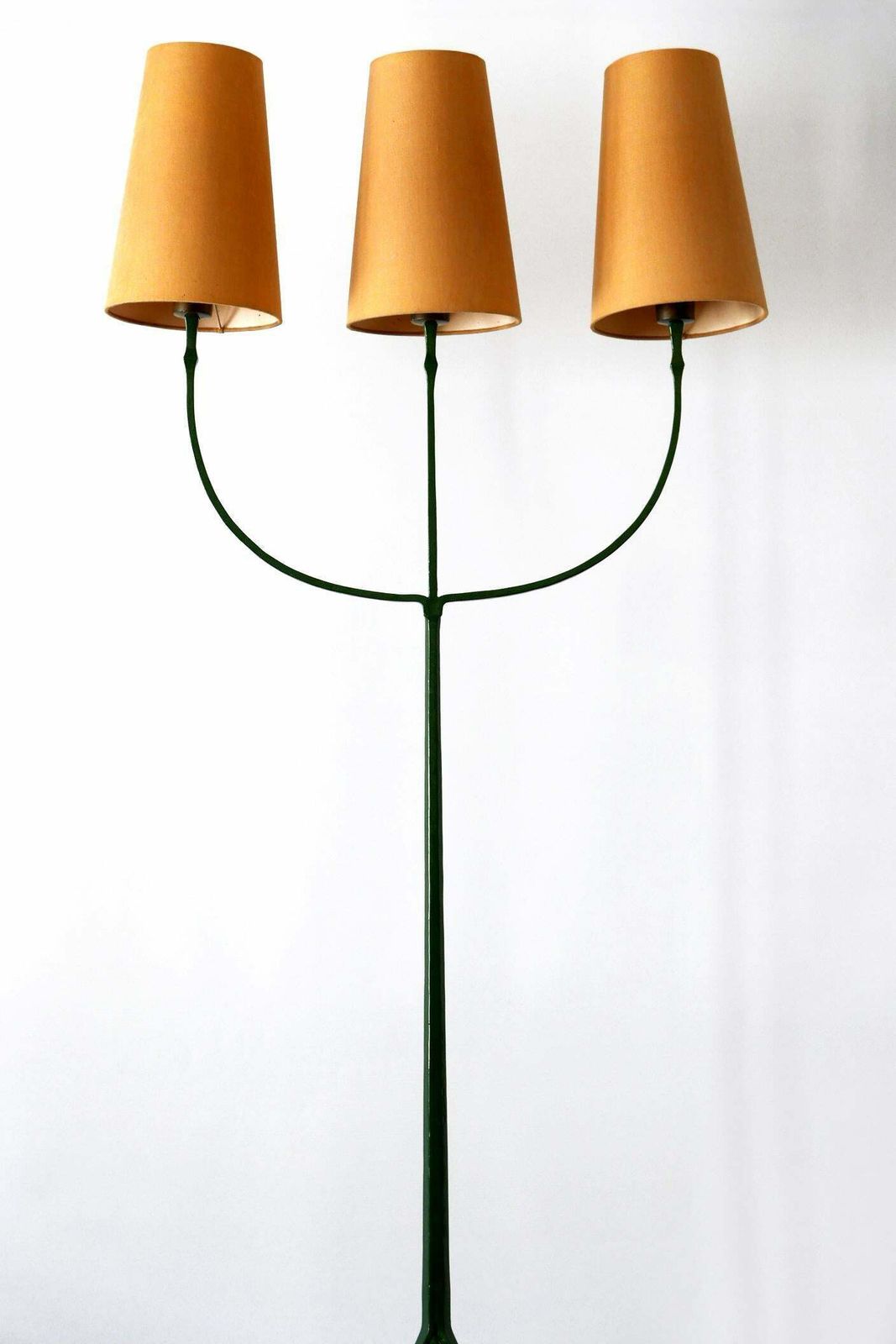 Exceptional Mid Century Modern Three Flamed Floor Lamp 1950s photo Lighting