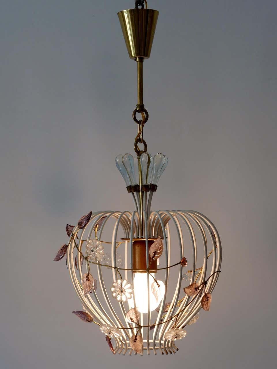 Lovely Mid Century Modern Birdcage Pendant Lamp Or Chandelier Germany 1950s photo Lighting