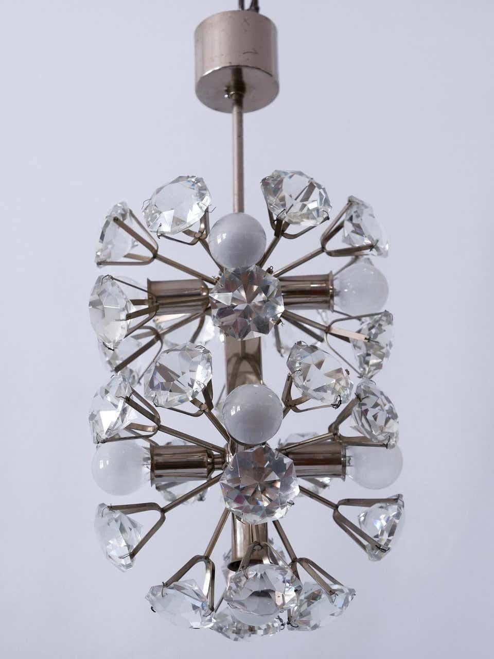 Exceptional Diamond Shaped Large Crystal Glass Chandelier By Bakalowits & Sons photo 6807.0