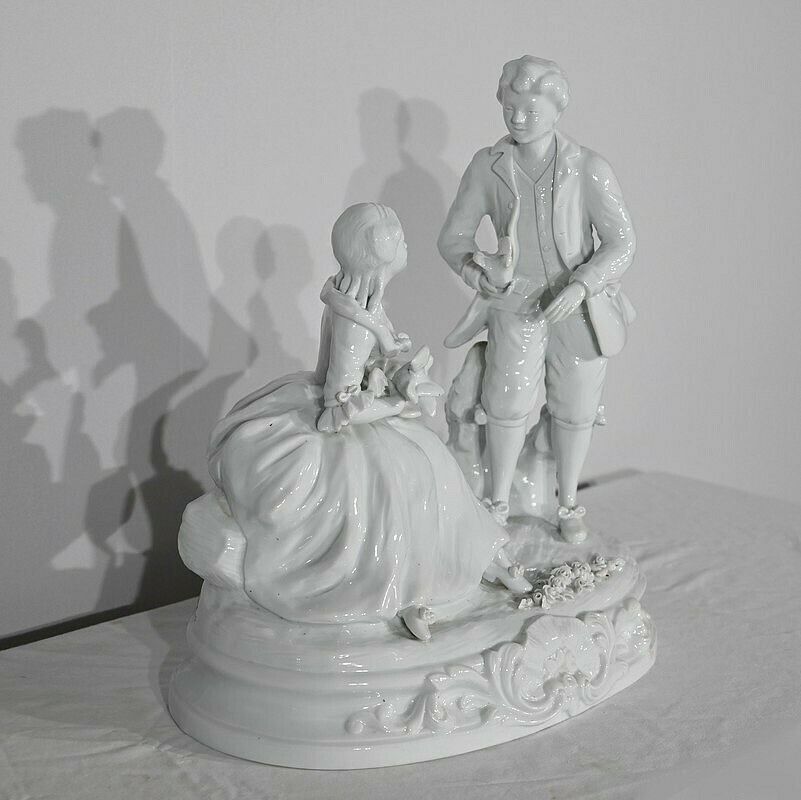 Earthenware "Couple Of Gallants", After F.Boucher, Sèvres   Late 19th Century photo furniture