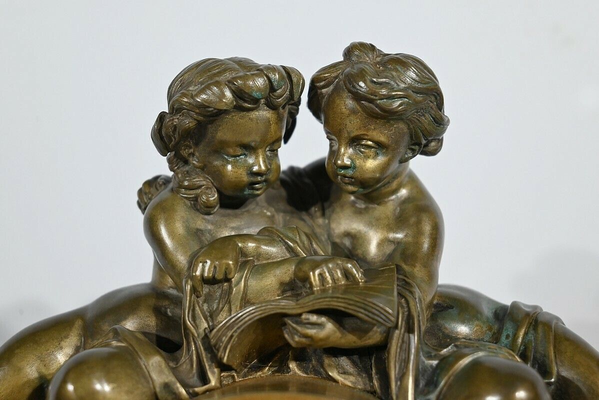 Bronze And Marble Pendulum, Louis XVI Style, Napoleon III Period – Mid 19th Century photo vinterior