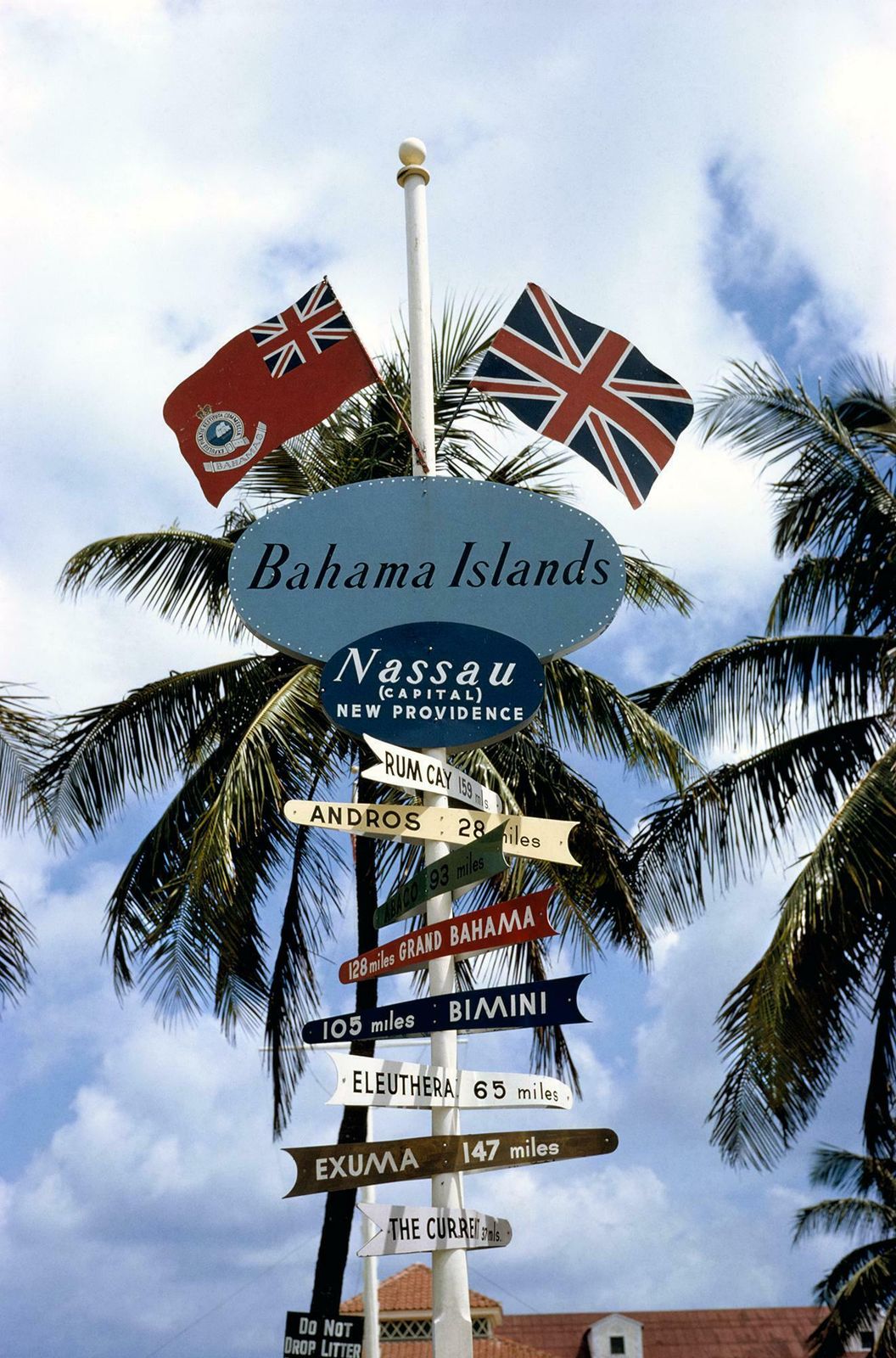 Bahamas Signpost, May 1964 By Slim Aarons