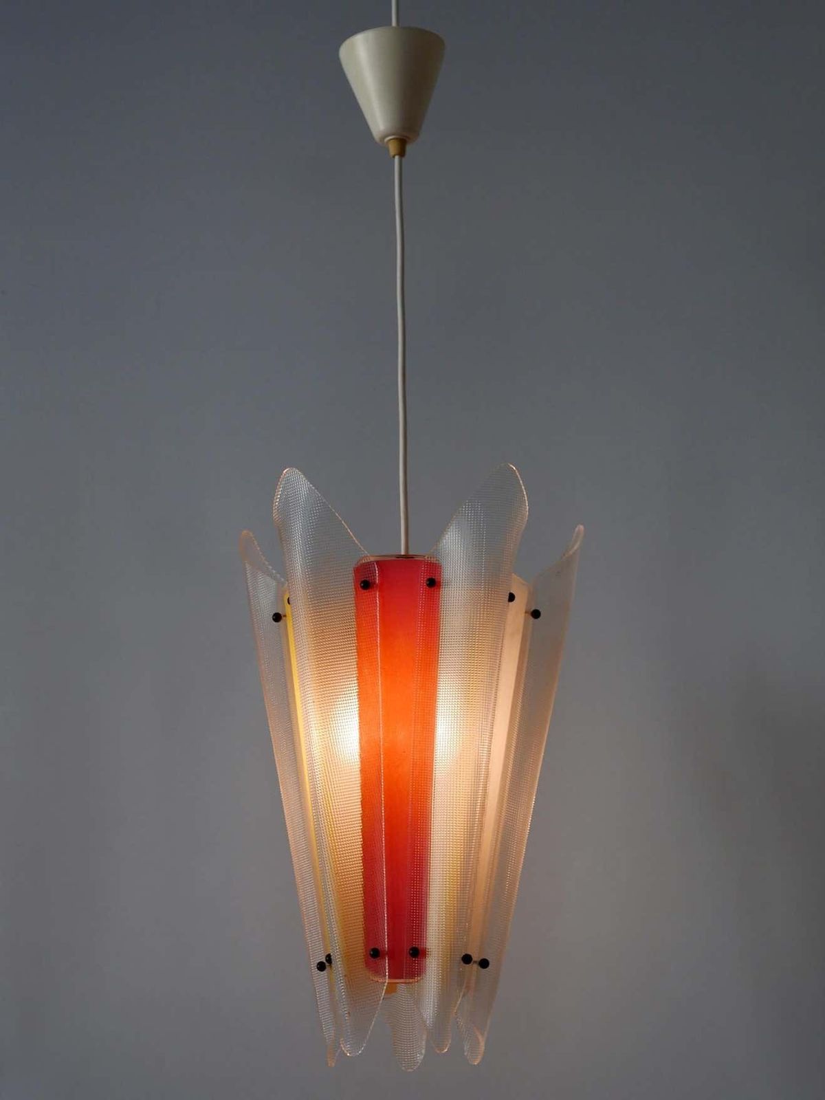 Rare Mid Century Modern Multi Coloured Lucite Pendant Lamp Germany 1960s photo buy