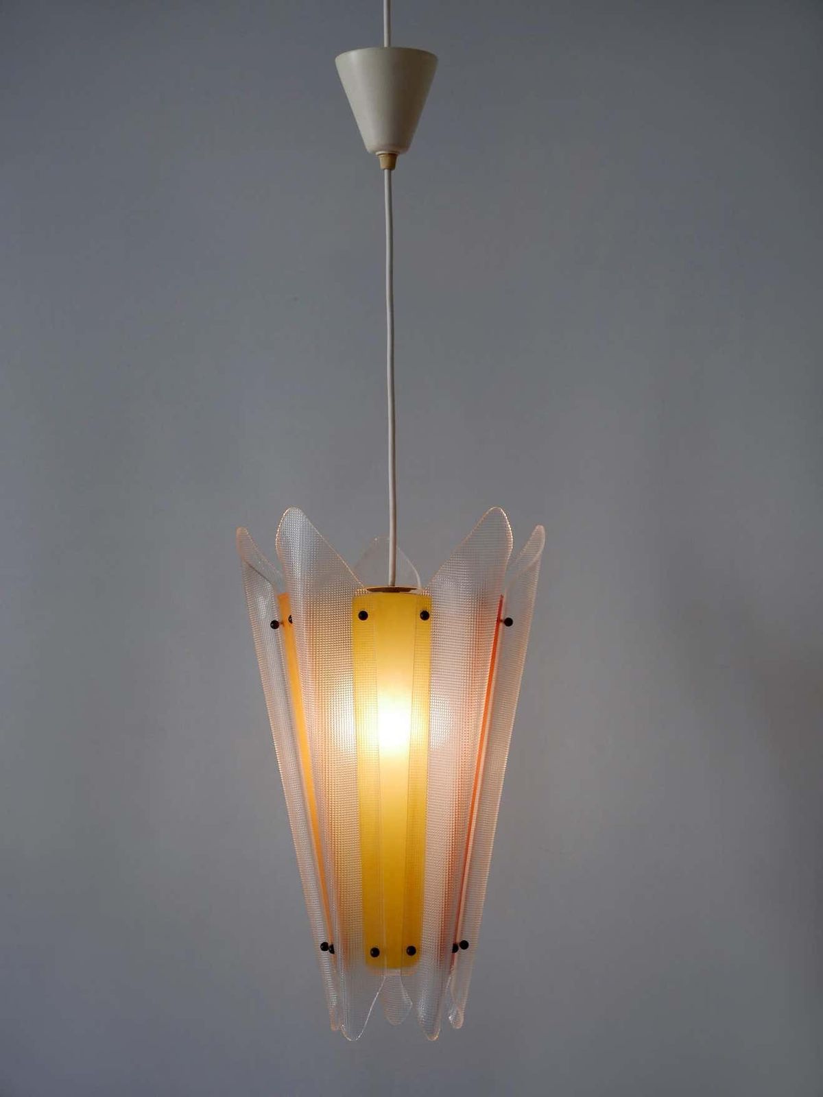 photo vintage Rare Mid Century Modern Multi Coloured Lucite Pendant Lamp Germany 1960s