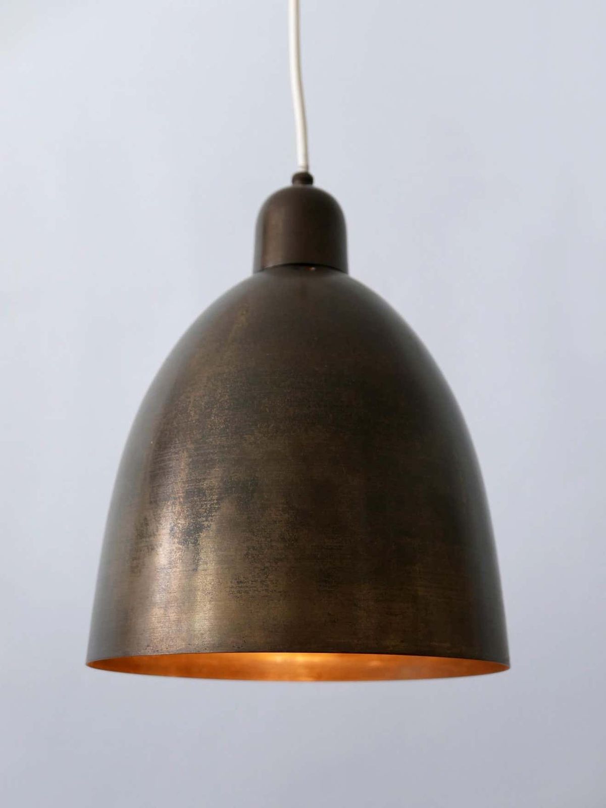 Rare & Elegant Mid Century Modern Brass Church Pendant Lamps Germany 1950s photo vintage