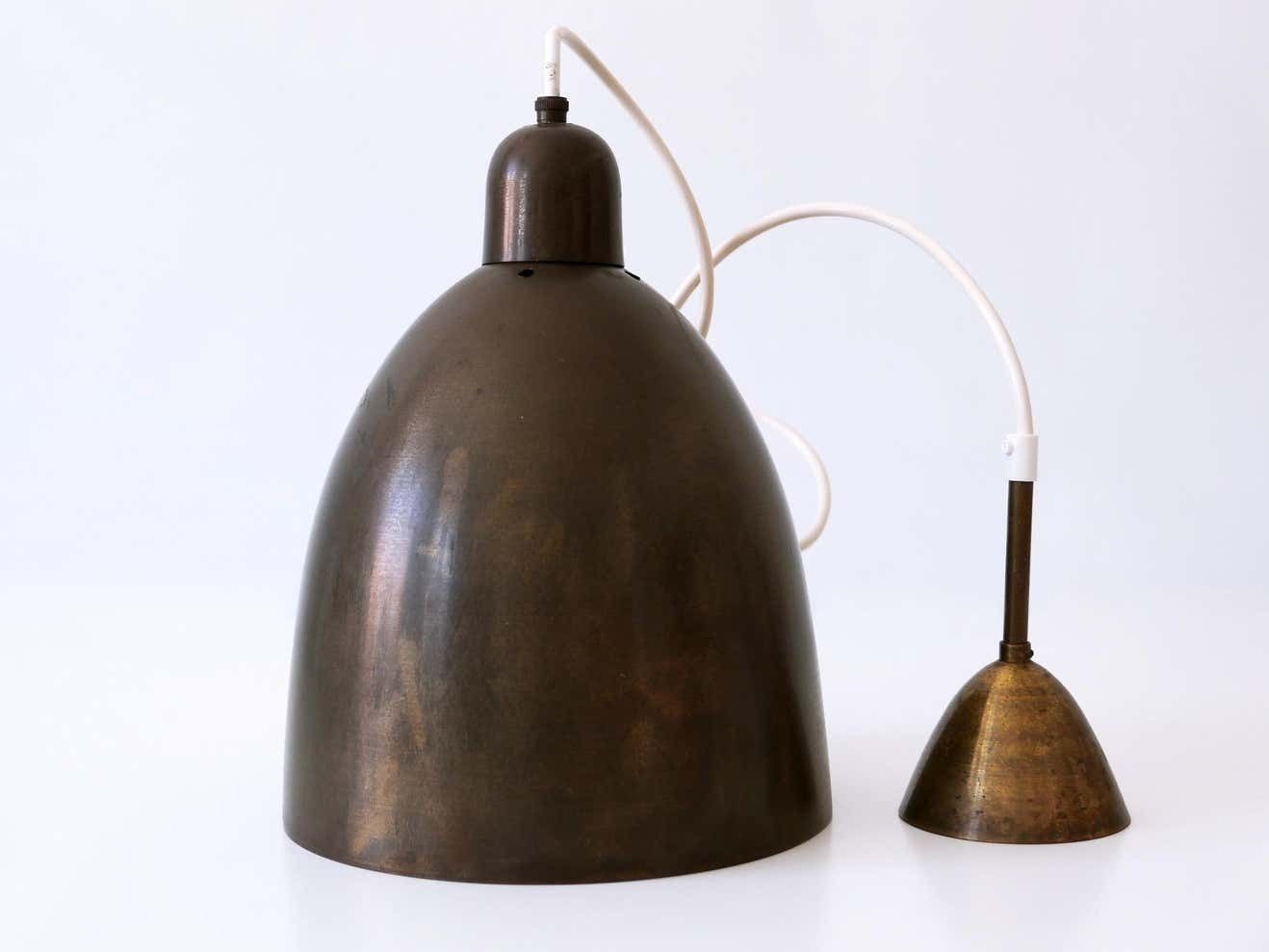 photo vintage Rare & Elegant Mid Century Modern Brass Church Pendant Lamps Germany 1950s