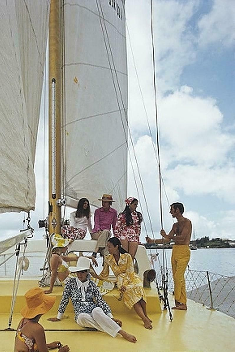 A Colorful Crew By Slim Aarons, Limited Edition Estate Stamped C Type photo for sale