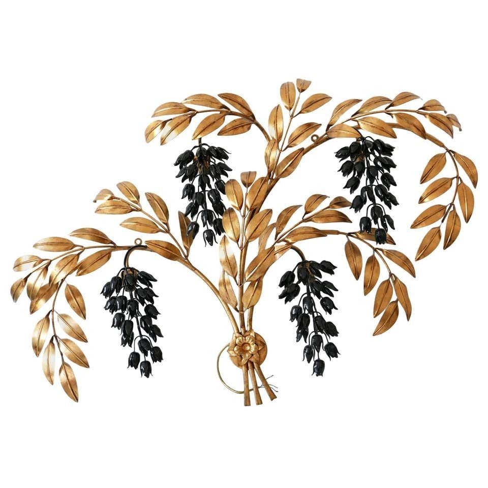 Huge Pioggia D''Oro Gilt Metal Wall Lamp Or Sconce By Hans Kögl, 1970s, Germany