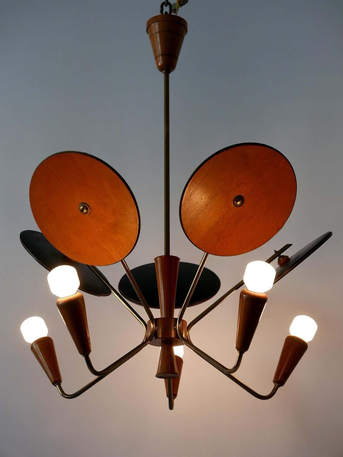 Lighting Exceptional Mid Century Modern Sputnik Pendant Lamp Or Chandelier Germany 1950s photo