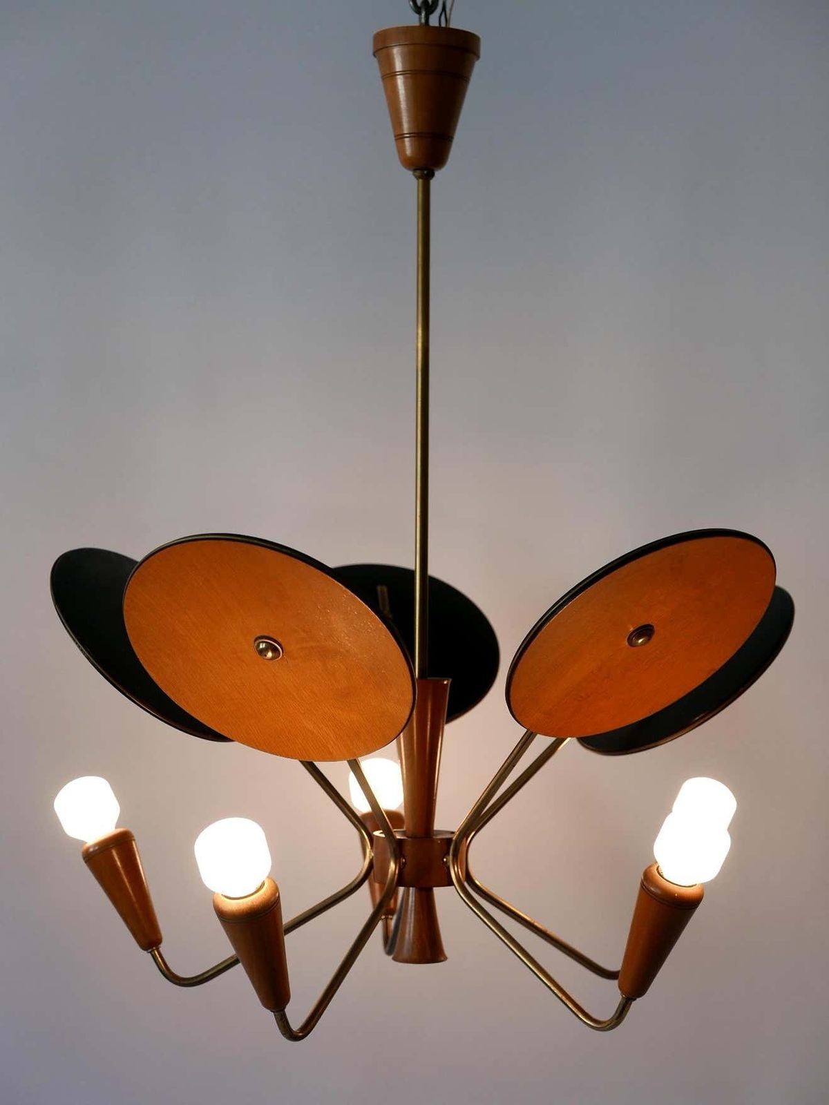 photo vinterior Exceptional Mid Century Modern Sputnik Pendant Lamp Or Chandelier Germany 1950s