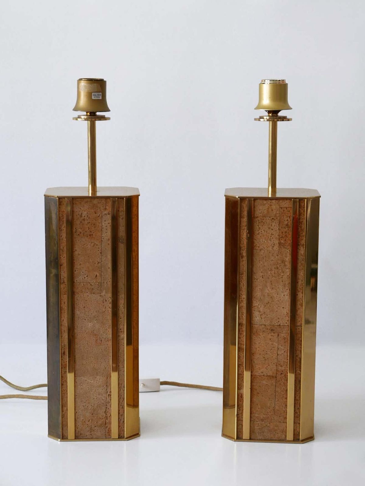 Set Of Two Monumental Mid Century Table Lamps By Vereinigte Werkstätten Germany photo furniture