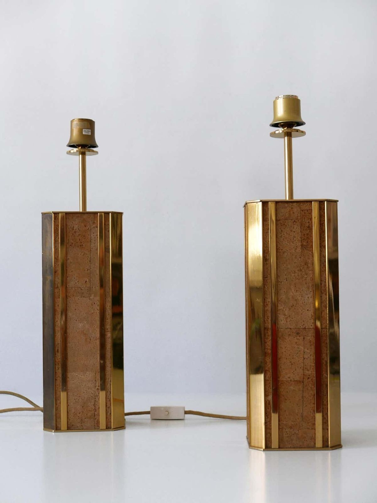 Set Of Two Monumental Mid Century Table Lamps By Vereinigte Werkstätten Germany photo for sale