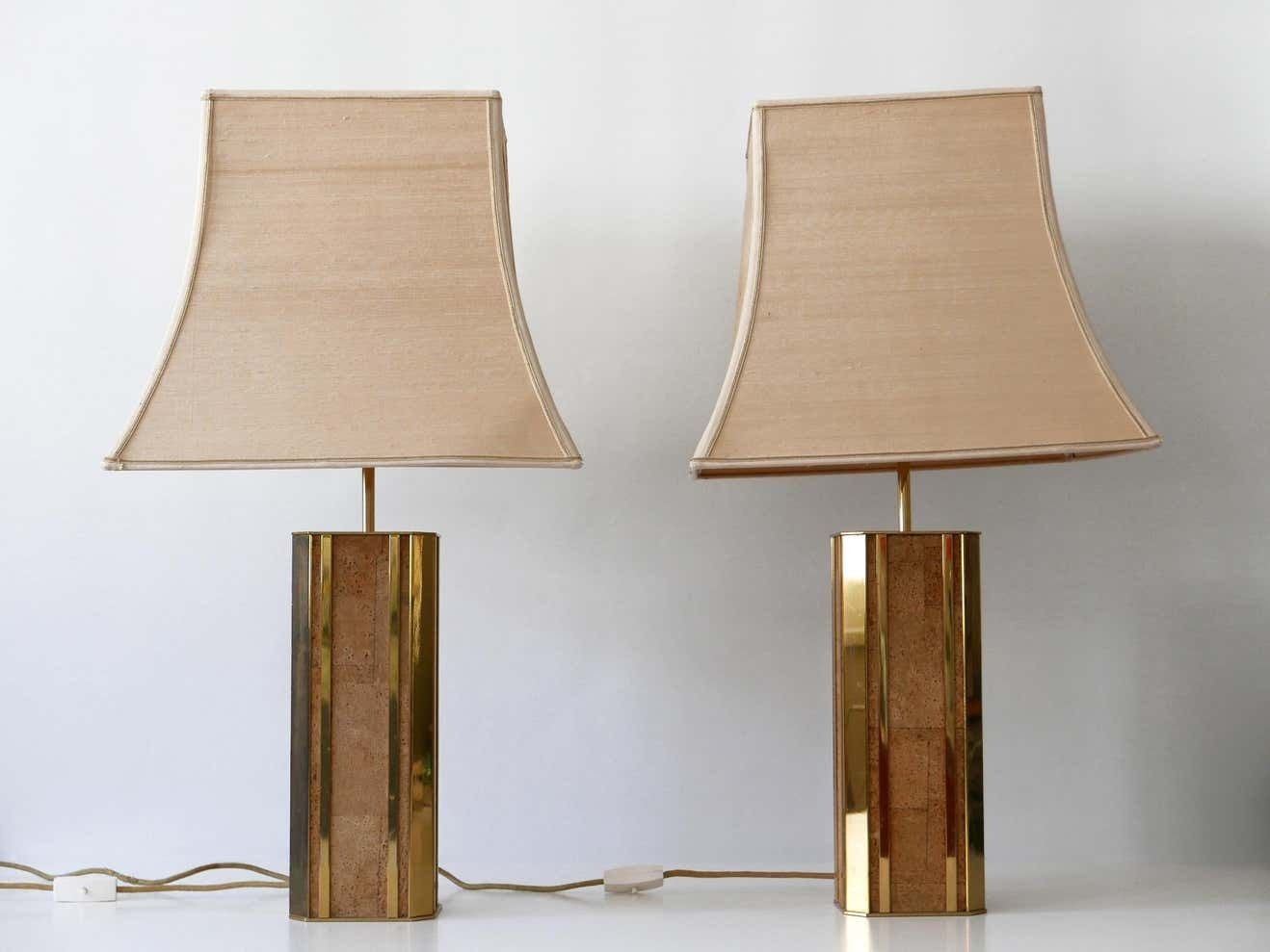 Set Of Two Monumental Mid Century Table Lamps By Vereinigte Werkstätten Germany photo Lighting