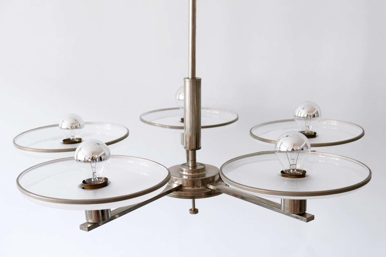 Exceptional Bauhaus / Art Deco Chandelier Or Pendant Lamp, 1930s, Germany photo buy