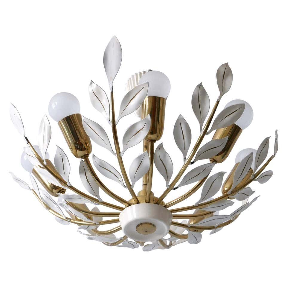 Rare 8 Flamed Sputnik Chandelier Or Pendant Lamp By Vereinigte Werkstätten 1950s