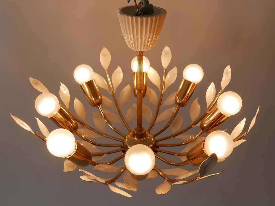 1997.0 Rare 8 Flamed Sputnik Chandelier Or Pendant Lamp By Vereinigte Werkstätten 1950s photo