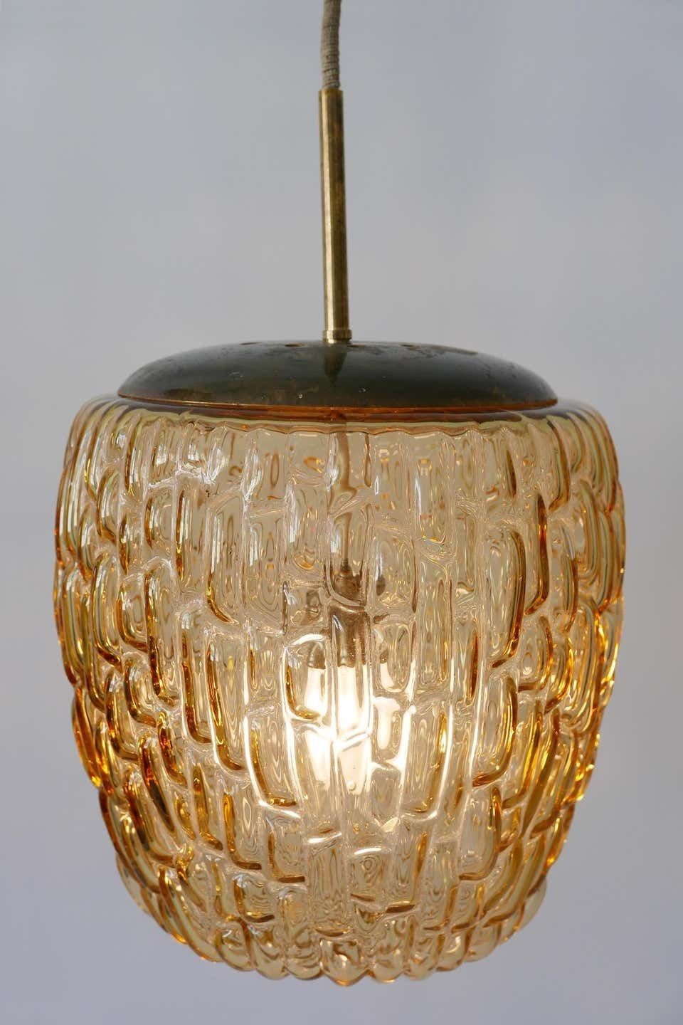 Mid Century Modern Textured Glass Pendant Lamp By Rupert Nikoll, 1950s, Austria photo buy