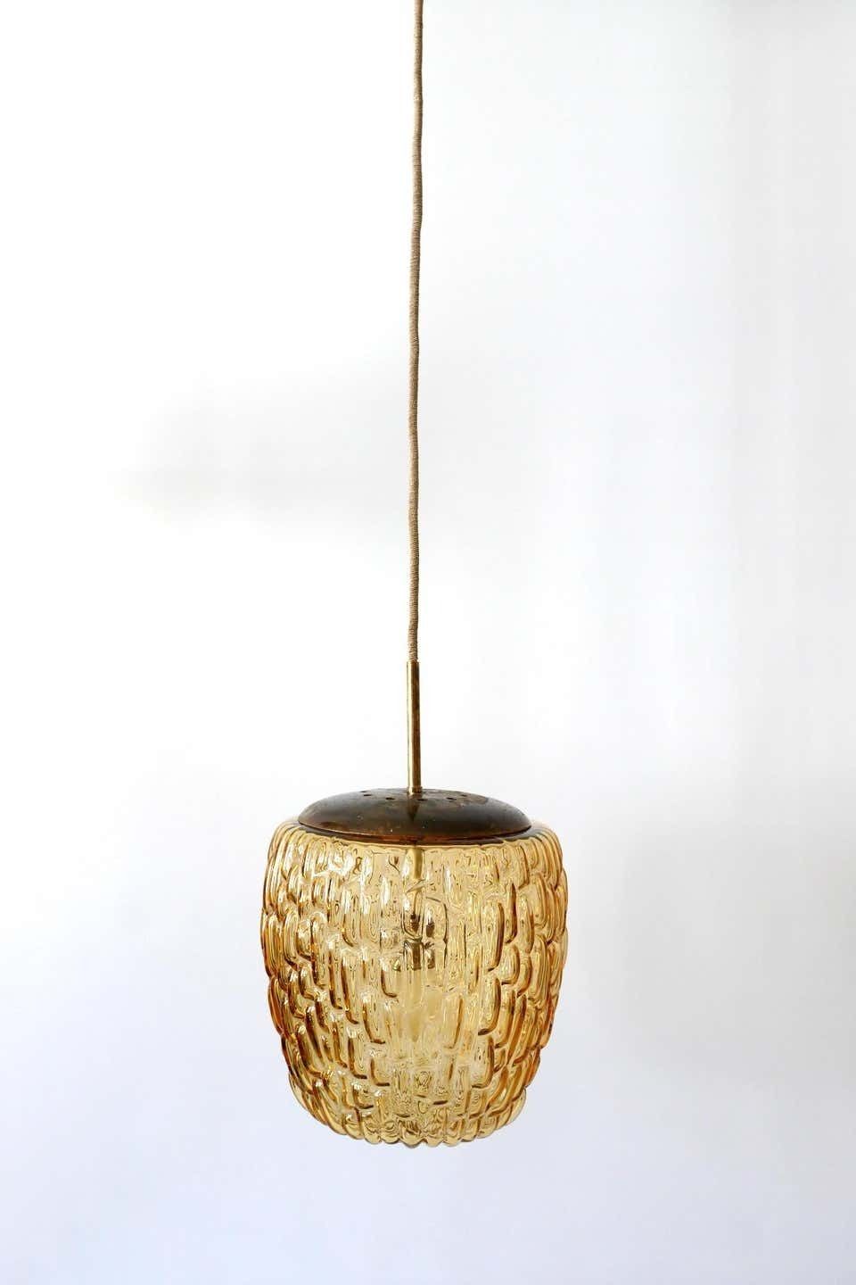 Mid Century Modern Textured Glass Pendant Lamp By Rupert Nikoll, 1950s, Austria photo vintage