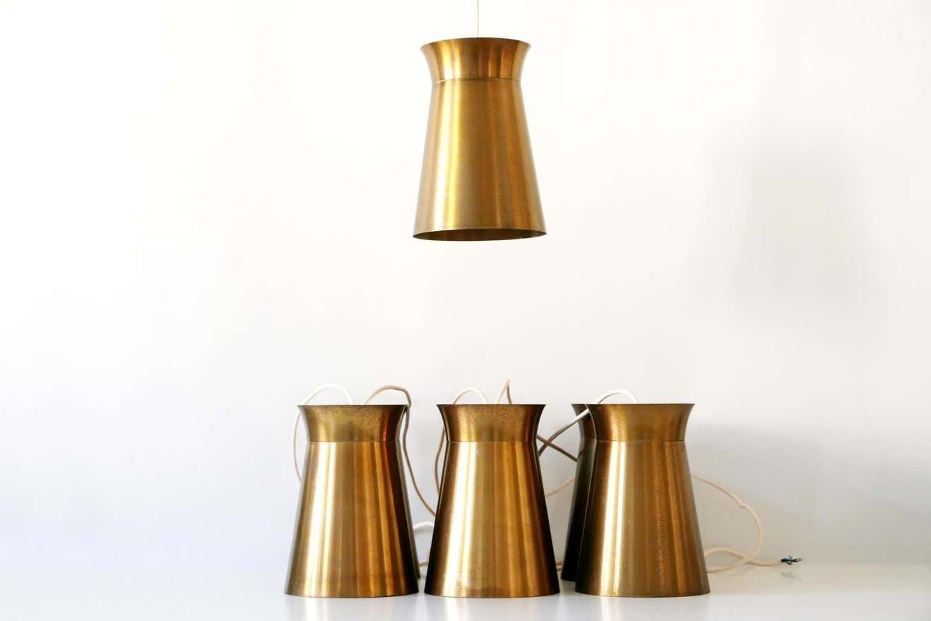 photo buy Elegant Mid Century Modern Brass Pendant Lamps Or Hanging Lights, 1950s, Germany