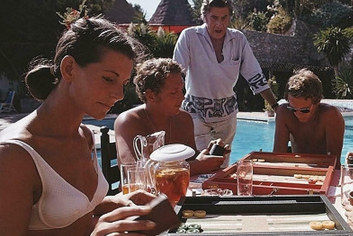 Backgammon Players By Slim Aarons photo for sale