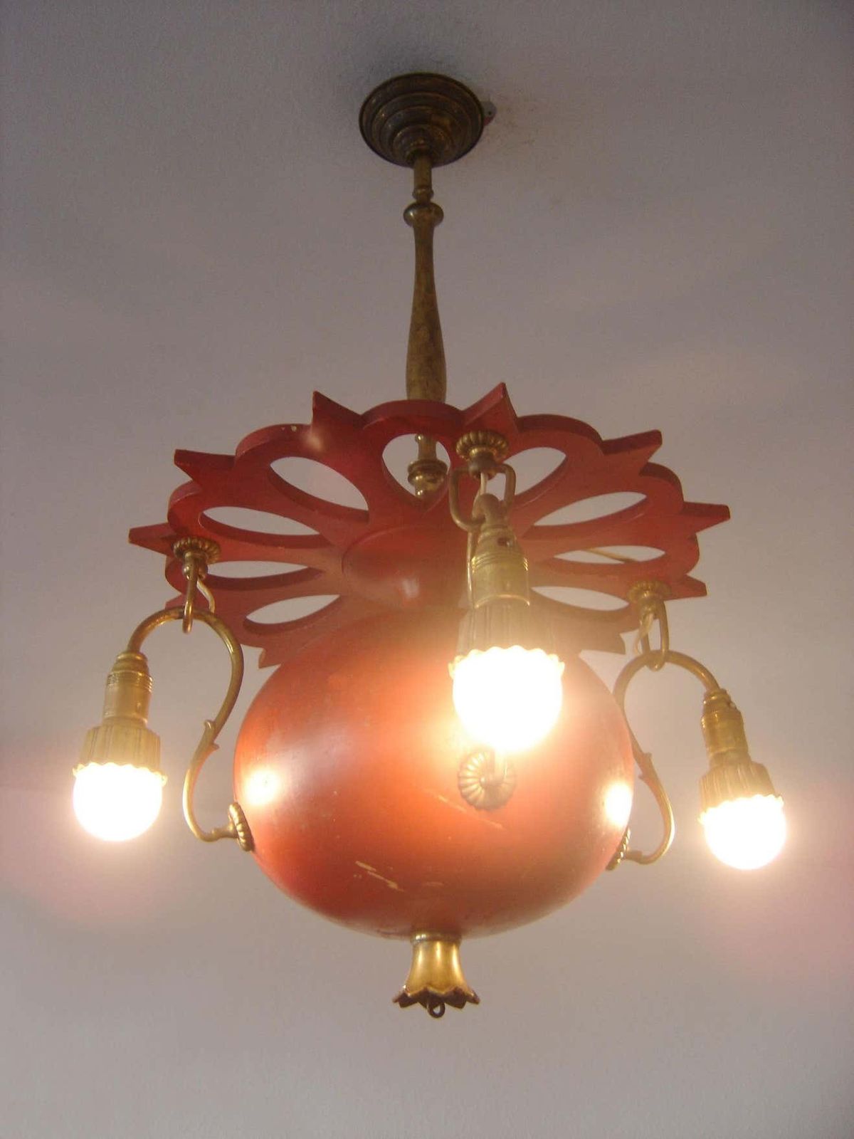Exceptional Art Nouveau Chandelier Or Pendant Lamp ''Granate Apple'', 1900 Germany photo furniture