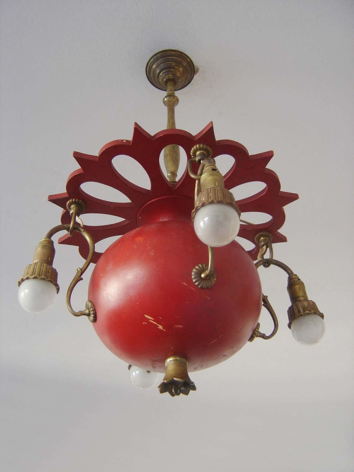 Exceptional Art Nouveau Chandelier Or Pendant Lamp ''Granate Apple'', 1900 Germany photo for sale