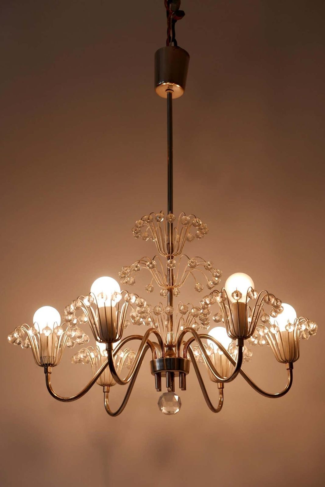 Midcentury Chandelier Or Pendant Lamp By Emil Stejnar For Rupert Nikoll, 1950s photo vinterior
