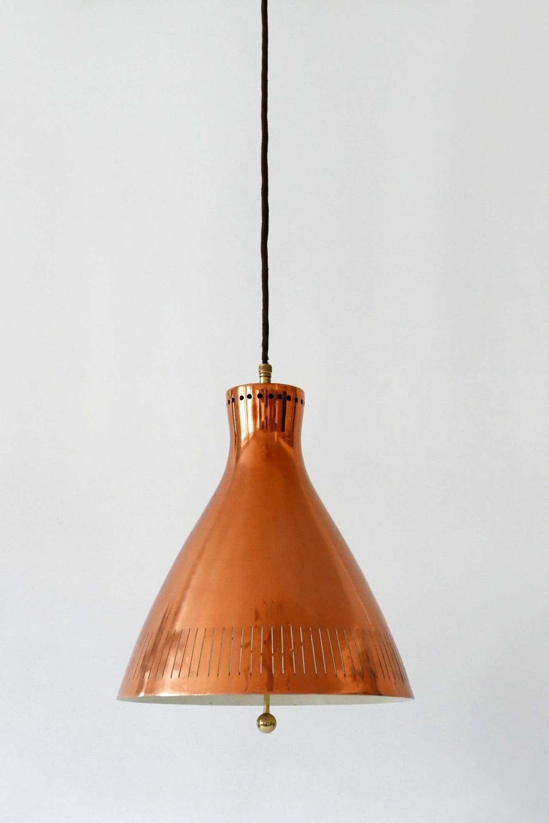 Mid Century Modern Copper Pendant Lamp By Vereinigte Werkstätten 1960s Germany photo for sale