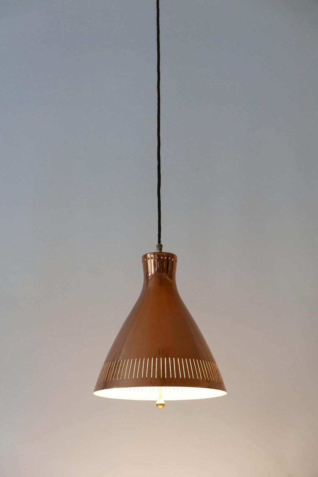 photo buy Mid Century Modern Copper Pendant Lamp By Vereinigte Werkstätten 1960s Germany