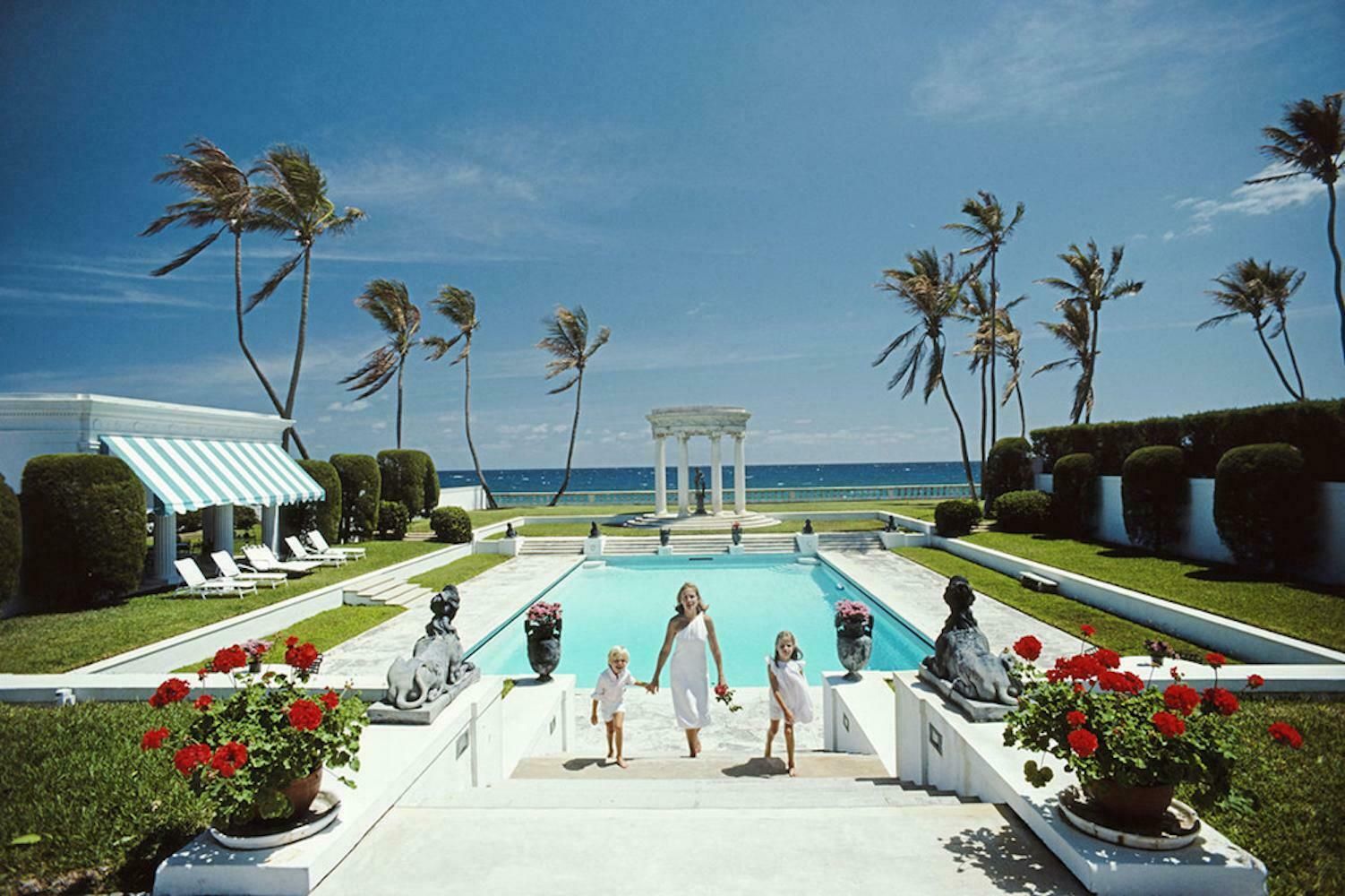 Neo Classical Pool By Slim Aarons   Limited Edition Estate Stamped C Type Print