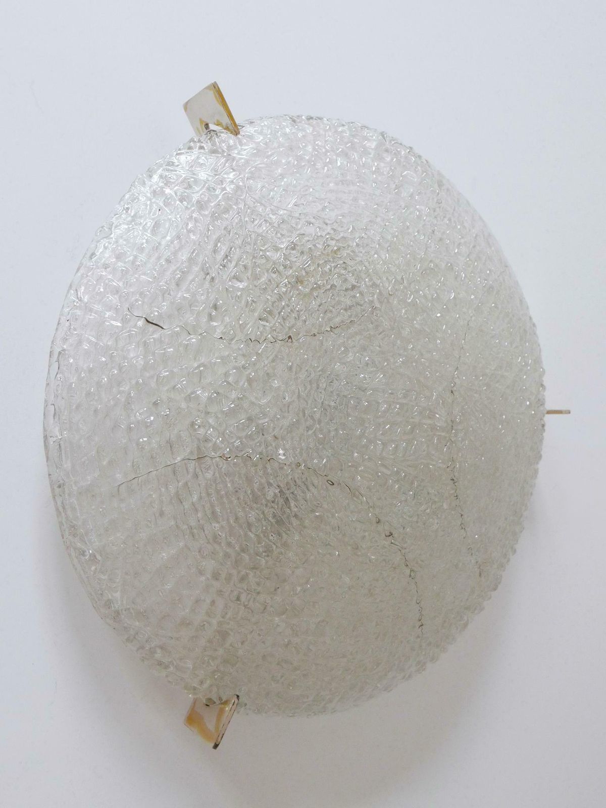Lighting Rare Mid Century Modern Ice Glass Flush Mount Or Sconce By Kaiser Leuchten 1960s photo