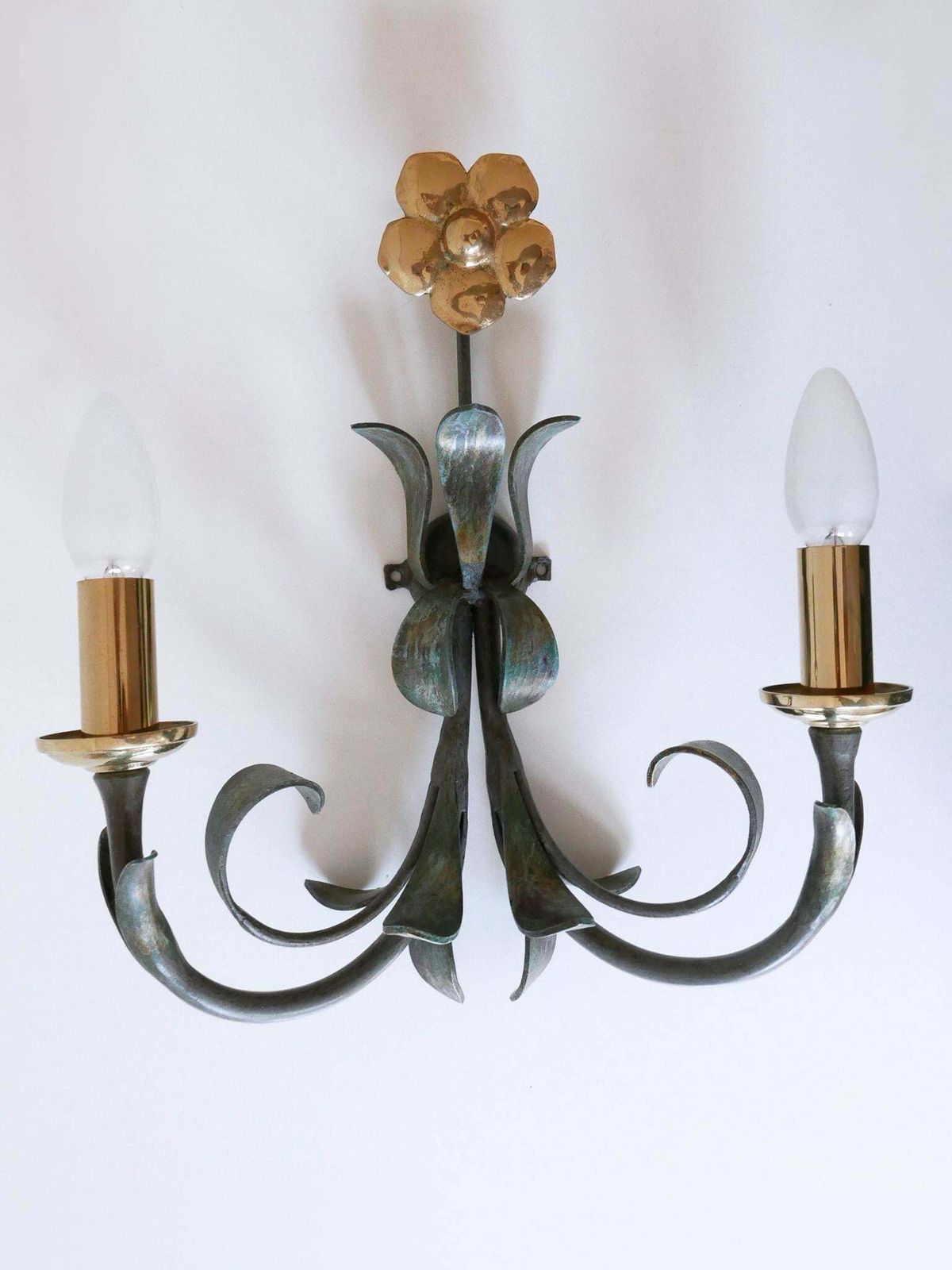 Set Of Two Brass & Metal Flush Mount Or Sconces By Hans Möller, Germany, 1970s photo 1089.0