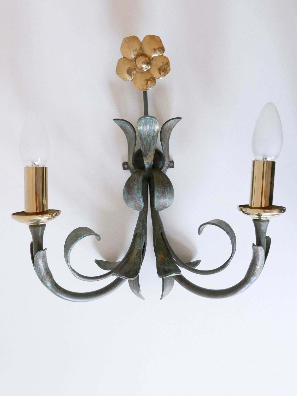 Set Of Two Brass & Metal Flush Mount Or Sconces By Hans Möller, Germany, 1970s photo vinterior