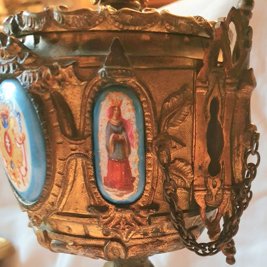 Neo Gothic Covered Cup In Bronze With Sevres Porcelain Medallions Circa 1850 photo buy